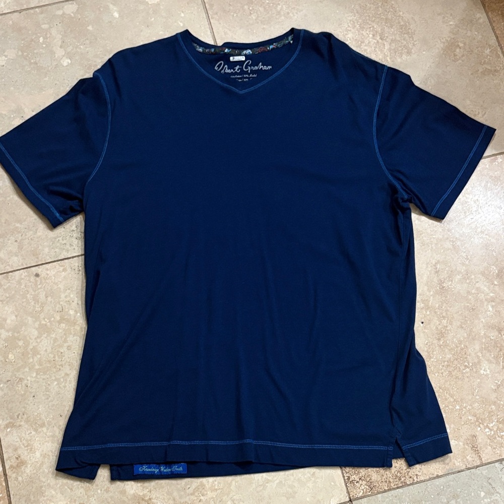 Robert Graham Deep Blue V-Neck Tee